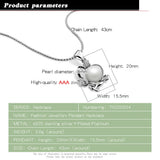 Noble Women's Pearl Pendant Necklace-Sterling Silver Necklace