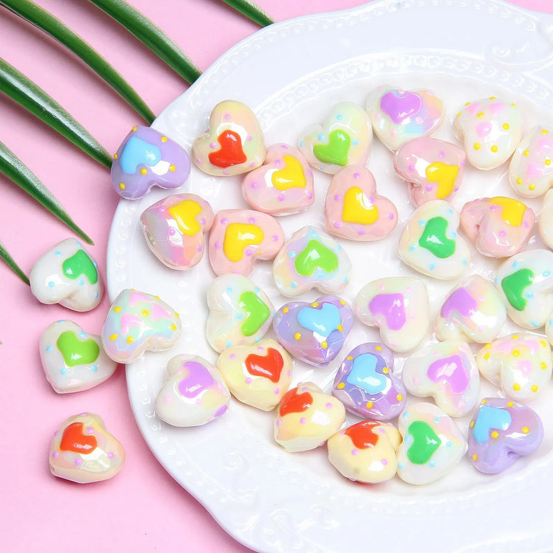 Heart-shaped Acrylic Beads Jewelry Making DIY Bracelet Necklace