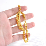 14k Bead Chain Bracelet Double Dragon Ornament Gift