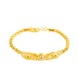 14k Bead Chain Bracelet Double Dragon Ornament Gift