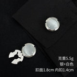 Opal Cufflinks Geometric Design High-end Men's Accessories