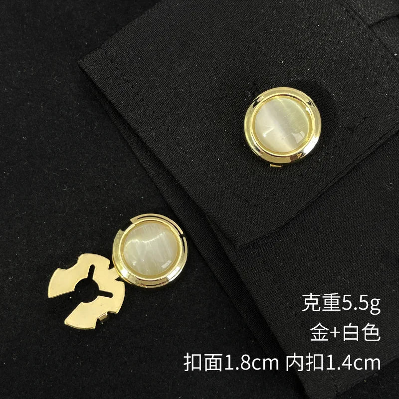 Opal Cufflinks Geometric Design High-end Men's Accessories