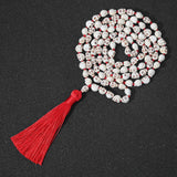 Skull Beaded Knot 108 Mala Necklace Hip Hop Tass