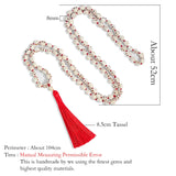 Skull Beaded Knot 108 Mala Necklace Hip Hop Tass