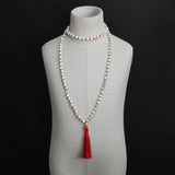 Skull Beaded Knot 108 Mala Necklace Hip Hop Tass