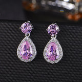 Clip-on CZ Dangle Earrings for Women Wedding