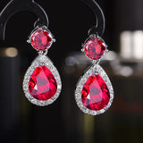 Clip-on CZ Dangle Earrings for Women Wedding
