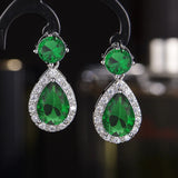 Clip-on CZ Dangle Earrings for Women Wedding