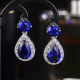 Clip-on CZ Dangle Earrings for Women Wedding