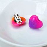 Heart Clip On Earrings for Women Resin Jewelry Ear Cuff