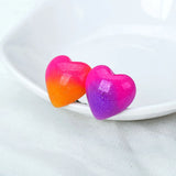 Heart Clip On Earrings for Women Resin Jewelry Ear Cuff