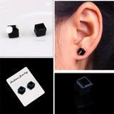 Magnet Square Crystal Ear Clip Magnetic Ear Stud Earrings
