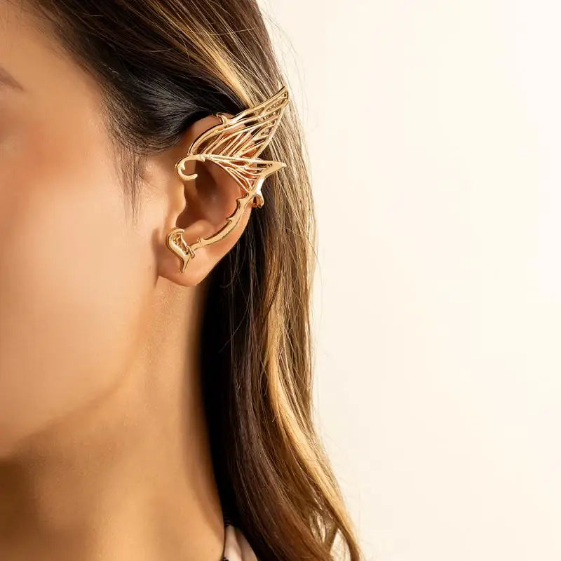 Elf Ear Clips Earrings Gothic Punk Ear Cuff Jewelry Girls Gift Halloween Cosplay