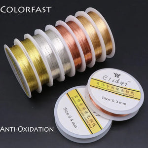 Non Tarnish 0.2-1mm Copper Wire DIY Jewelry Beading Cord String