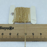 Non Tarnish 14K Filled 1.65mm O Flat Thin Chain 1m