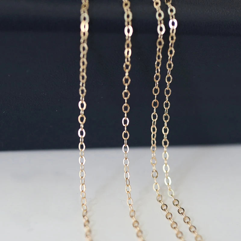 Non Tarnish 14K Filled 1.65mm O Flat Thin Chain 1m