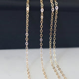Non Tarnish 14K Filled 1.65mm O Flat Thin Chain 1m
