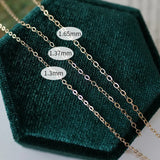 Non Tarnish 14K Filled 1.65mm O Flat Thin Chain 1m