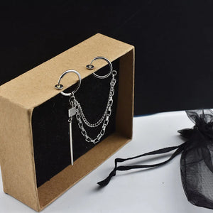 Titanium Steel Hip-Hop Chain Ear Bone Chain Punk Earrings