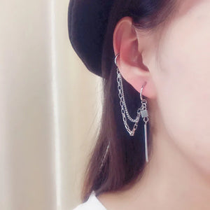 Titanium Steel Hip-Hop Chain Ear Bone Chain Punk Earrings