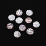 Natural Freshwater Pearl Pendant 19-20mm Round Flat Cultured Pearl Button Beads