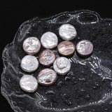 Natural Freshwater Pearl Pendant 19-20mm Round Flat Cultured Pearl Button Beads
