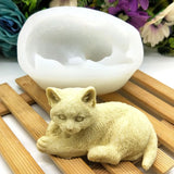Non-toxic Cat Resin Ornament Mould for DIY Scented Candles & Soap