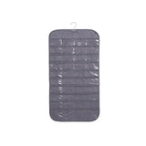 Non-woven Jewelry Organizer 80 Grid Hanging Storage Bag Grey