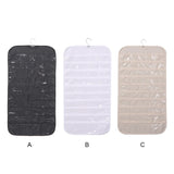 Jewelry Storage Bag 80 Grid Dual-sided Hook Organizer Pouch