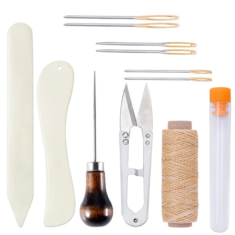 Nonvor Leather Craft Bookbinding Kit: Starter Tools, Thread, Needles, Scissors