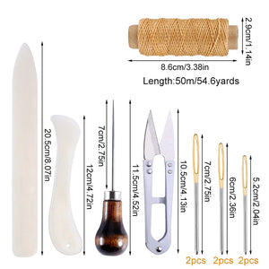 Nonvor Leather Craft Bookbinding Kit: Starter Tools, Thread, Needles, Scissors
