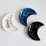 Nordic Ceramic Moon Shape Jewelry Dish Earrings Necklace Ring Storage