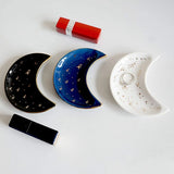 Nordic Ceramic Moon Shape Jewelry Dish Earrings Necklace Ring Storage