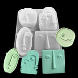 Nordic Abstract Human Face Plaster Candle Silicone Mold