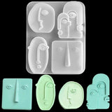 Nordic Abstract Human Face Plaster Candle Silicone Mold