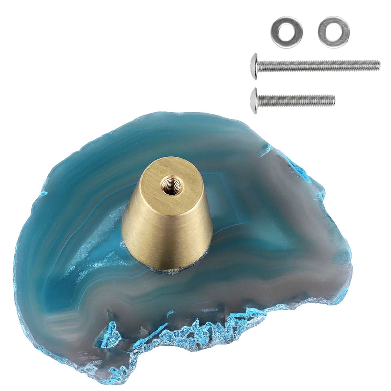 Agate Slice Drawer Knobs Cupboard Handles