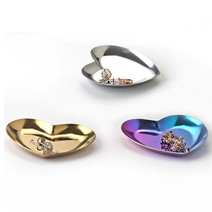 Colorful Metal Heart Shaped Jewelry Storage Tray