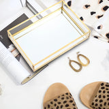 Nordic Retro Glass Makeup Organizer Tray Dessert Plate Home Kitchen Decor