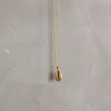 925 Silver Nordic Shell Pendant Necklace, 18K Yellow Short Chain for Women
