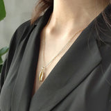 925 Silver Nordic Shell Pendant Necklace, 18K Yellow Short Chain for Women