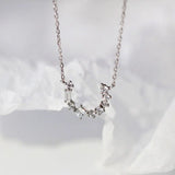 Nordic Splice Zircon U-Shaped Necklace 925 Sterling Silver