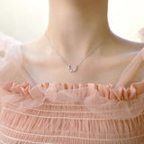 Nordic Splice Zircon U-Shaped Necklace 925 Sterling Silver