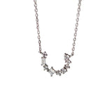 Nordic Splice Zircon U-Shaped Necklace 925 Sterling Silver