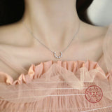 Nordic Splice Zircon U-Shaped Necklace 925 Sterling Silver