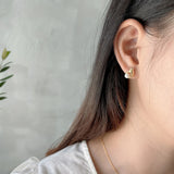 Nordic Style Pearl Earrings 925 Silver CZ Shell Pearls Stud Earrings