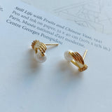 Nordic Style Pearl Earrings 925 Silver CZ Shell Pearls Stud Earrings