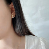 Nordic Style Pearl Earrings 925 Silver CZ Shell Pearls Stud Earrings