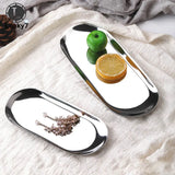 Nordic Style Jewelry Display Rack Tray Brass Oval Metal Dish Storage