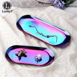 Nordic Style Jewelry Display Rack Tray Brass Oval Metal Dish Storage