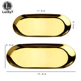 Nordic Style Jewelry Display Rack Tray Brass Oval Metal Dish Storage